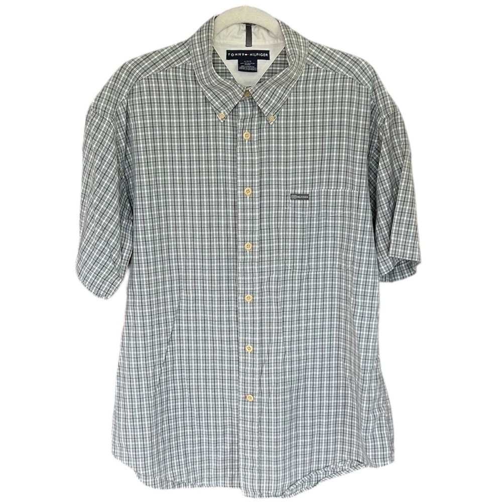 Tommy Hilfiger Casual Button Down Plaid Shirt Size XL